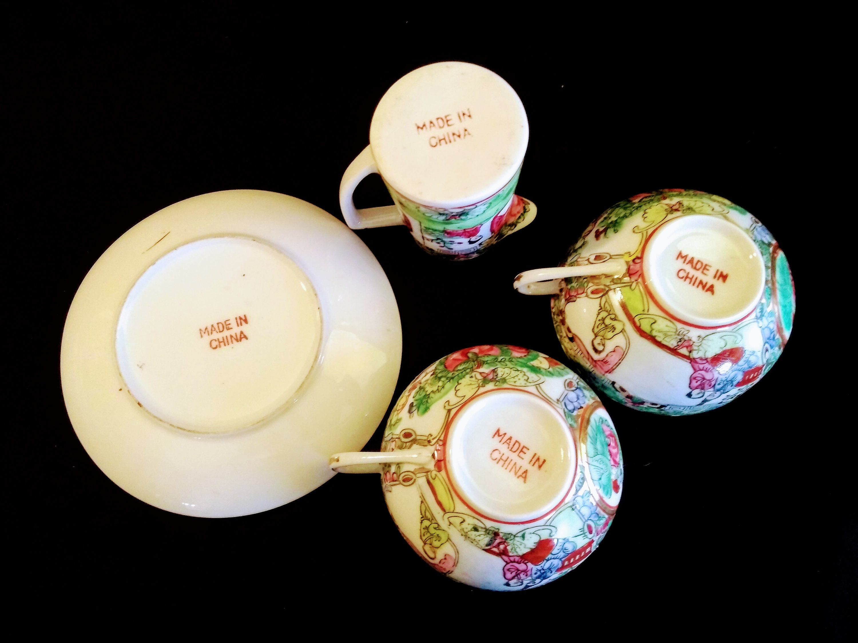 Antique Chinese Porcelain Tea Cups Saucer and Creamer CIRCA Etsy