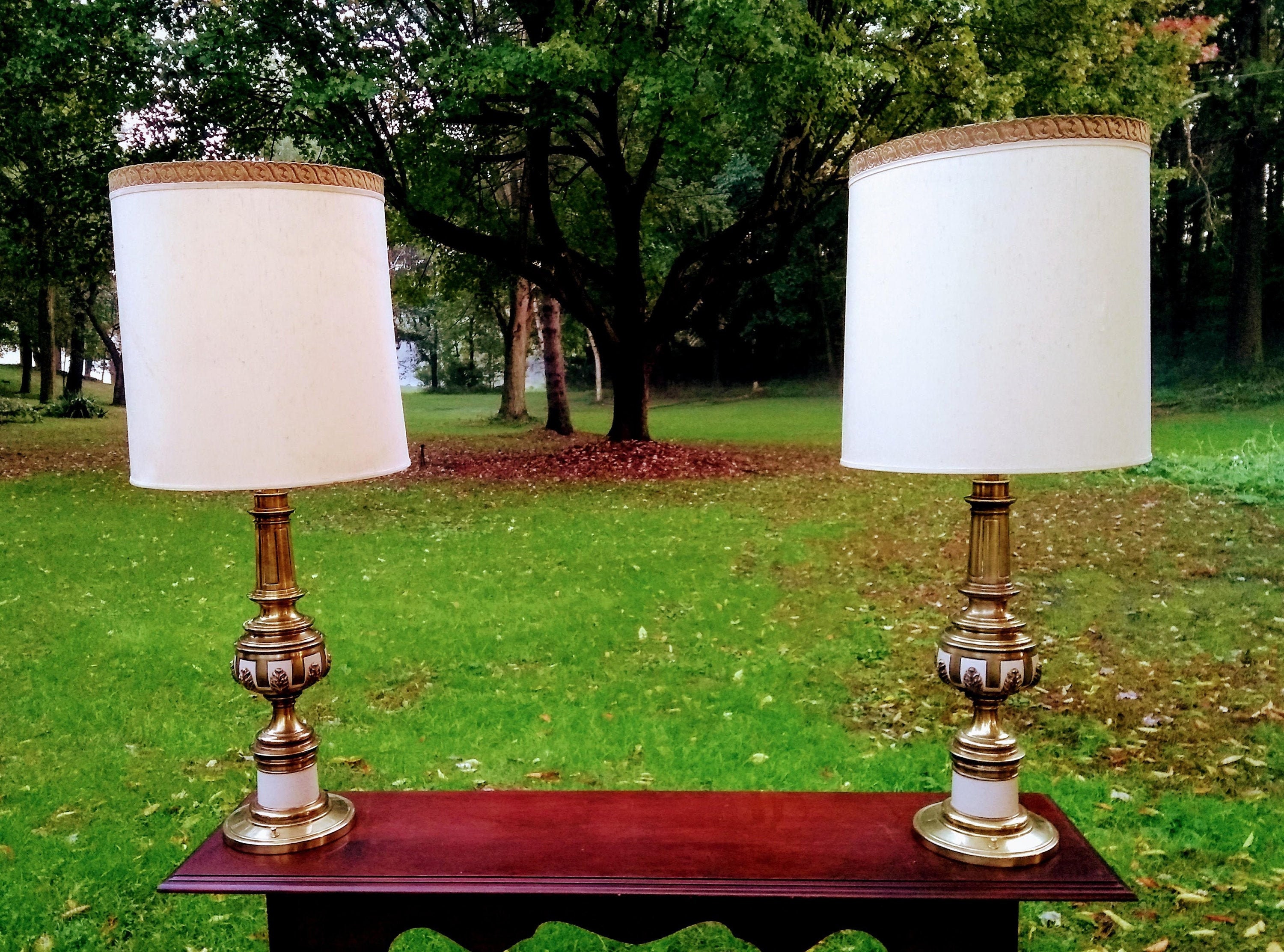 1960's Hollywood Regency Solid Brass Table Lamp, Mid Century