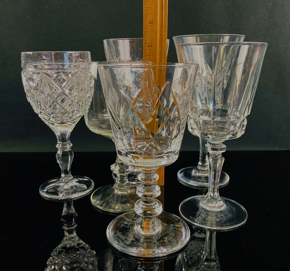 Lead Crystal Wine Goblets set of 6 Curated Crystal Water Etsy