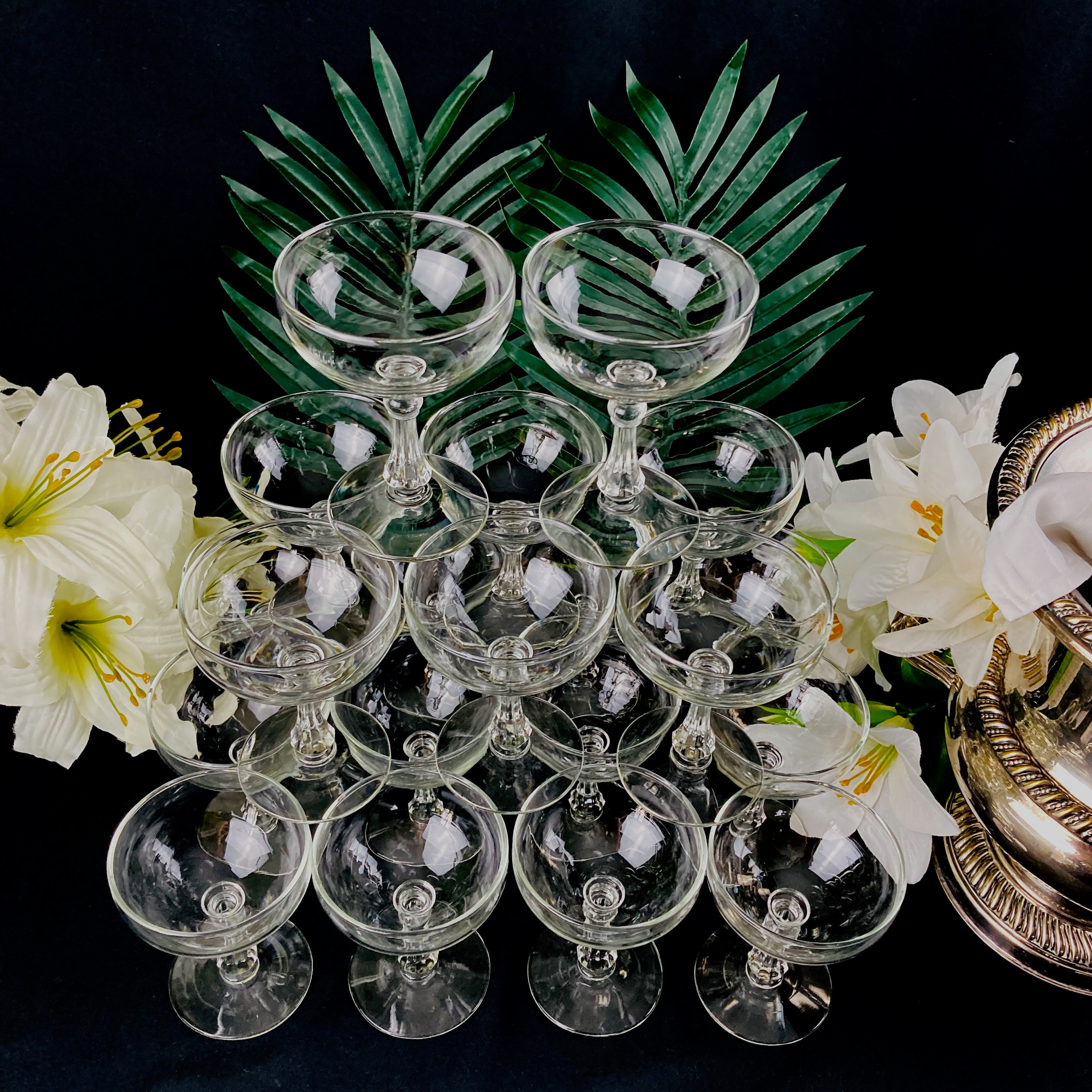 Great Gatsby Champagne Tower20 Vintage Coupe Glasses Etsy