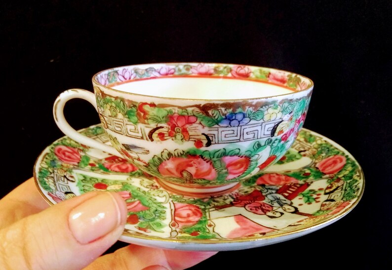 Antique Chinese Porcelain Tea Cups Saucer and Creamer CIRCA Etsy