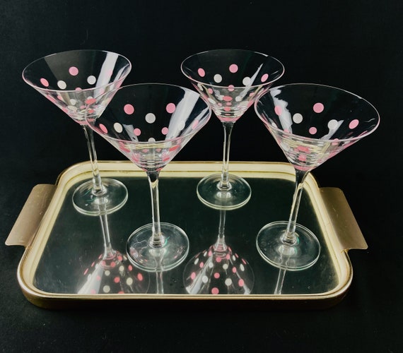 Poka Dot Martini Glasses (set of 8)