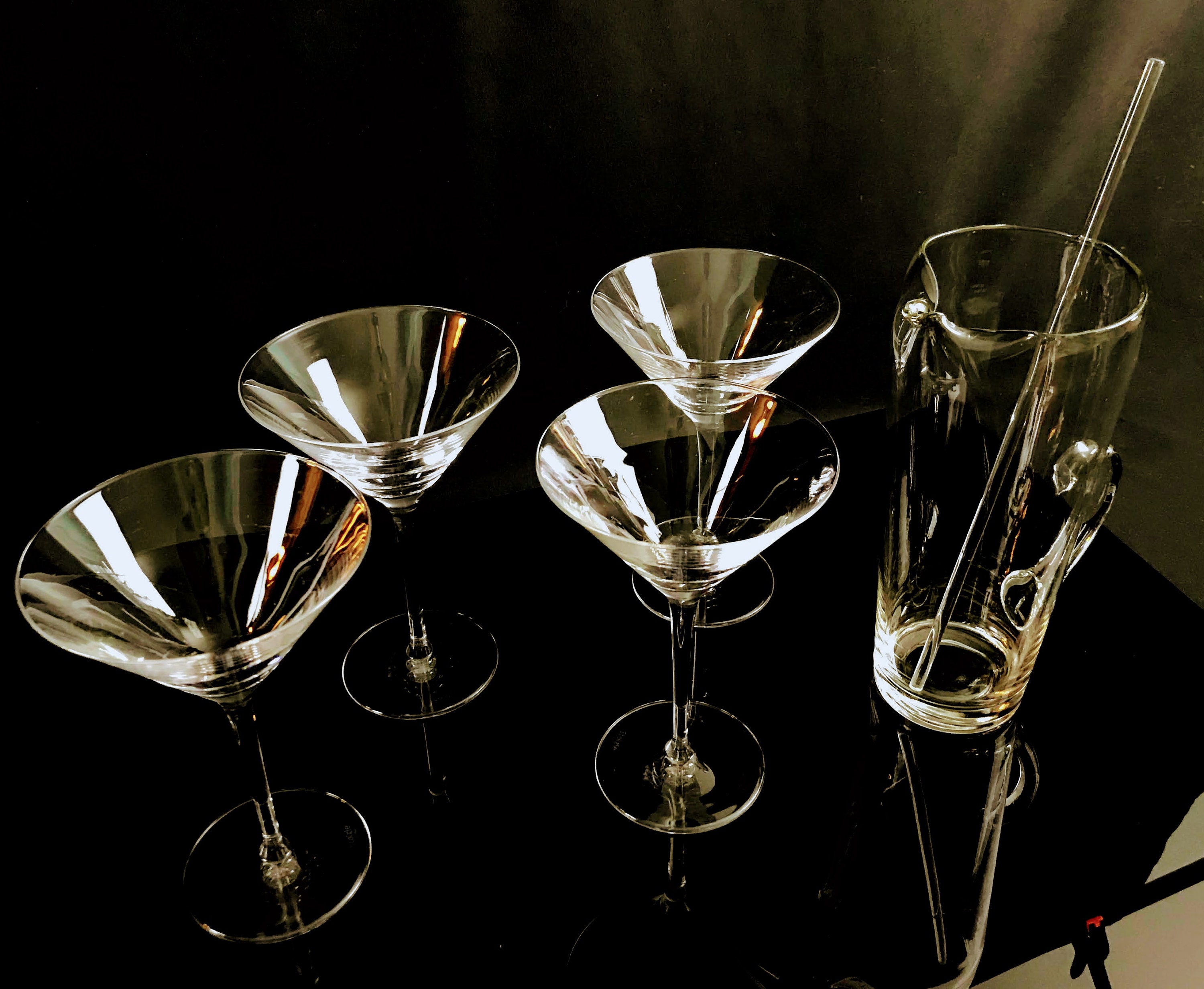 Mid century Modern Martini Set of 4 Glasses Martini Pitcher Etsy