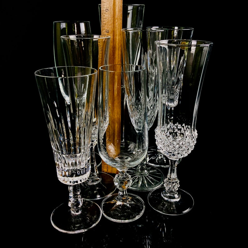 Exquisite Crystal Champagne Flutes/ Set of 8 Crystal Curated Etsy