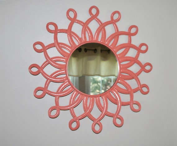 Coral Sunburst Mirror Mirror Curly Designed Mirror Bedroom Mirror Bathroom Mirror Upcycled Mirror Ready To Ship
