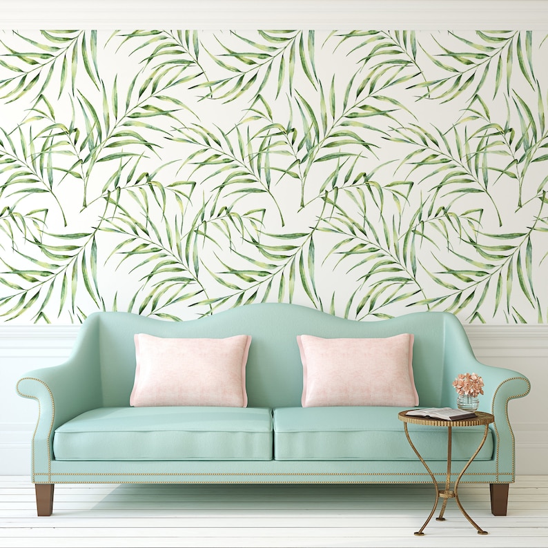 Palm Leaf Peel and Stick Wallpaper Tropical Removable Etsy