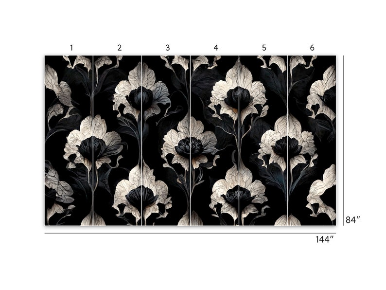 Dark Damask Peel and Stick Wallpaper Black Victorian - Etsy