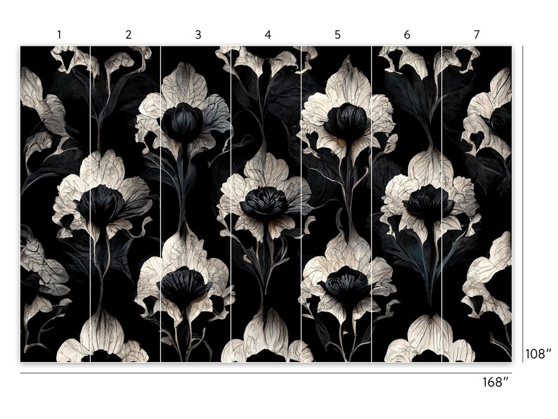 Dark Damask Peel and Stick Wallpaper Black Victorian - Etsy
