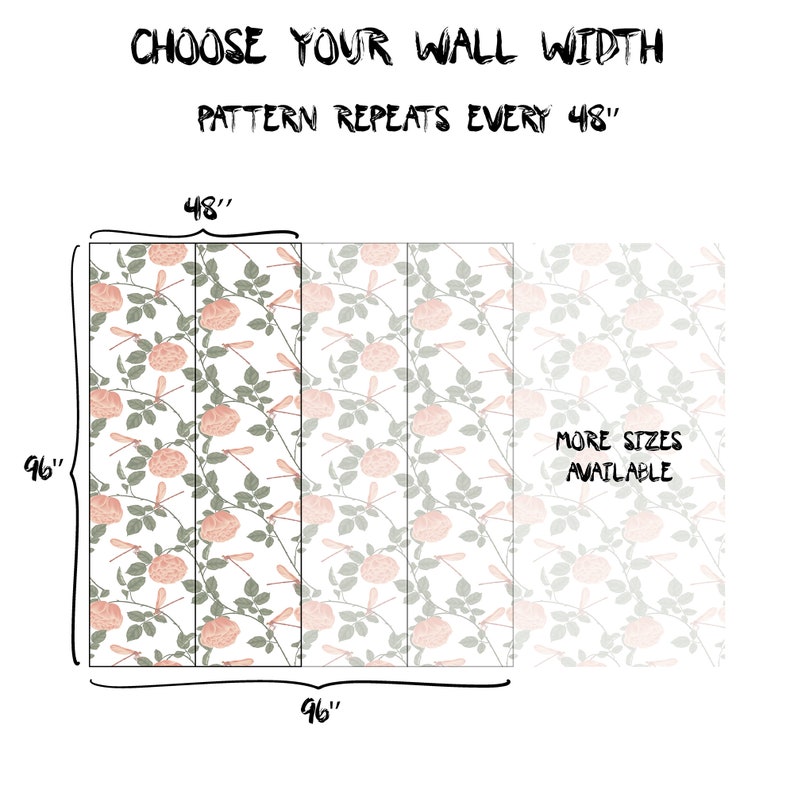Kids Nursery Temporary Decor Pink Floral Removable Wallpaper Flowers Bloom Self Adhesive Wall Mural Children Botany Peel /& Stick Decal