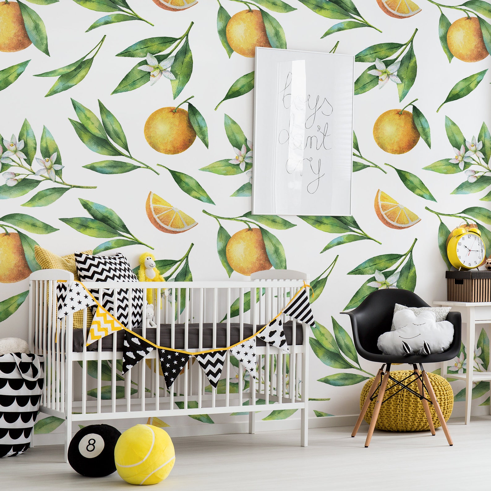 Orange Removable Wallpaper Floral Mandarin Self Adhesive Wall Etsy