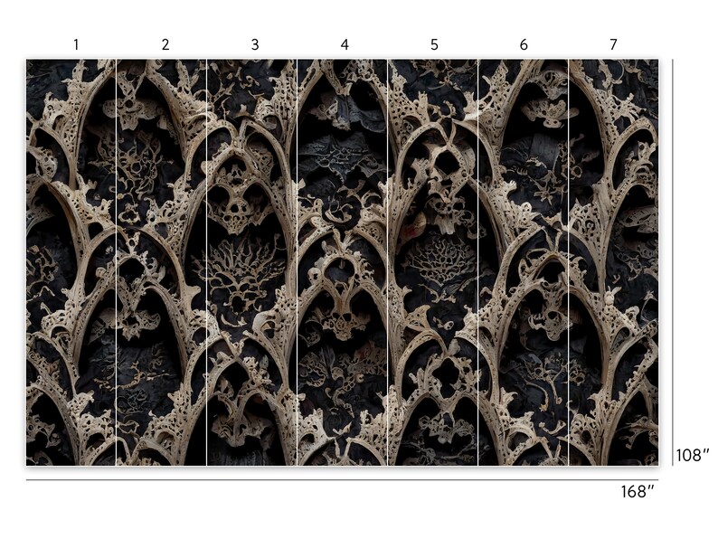 Gothic Damask Peel and Stick Wallpaper Dark Victorian - Etsy