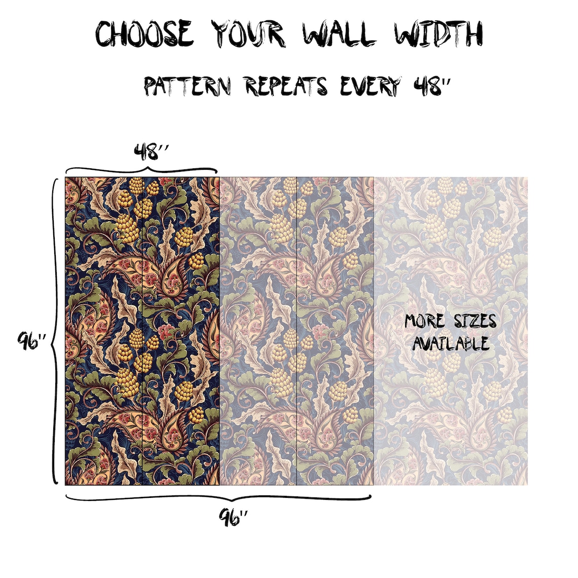 Dark Victorian Removable Wallpaper Vintage Floral Adhesive Etsy