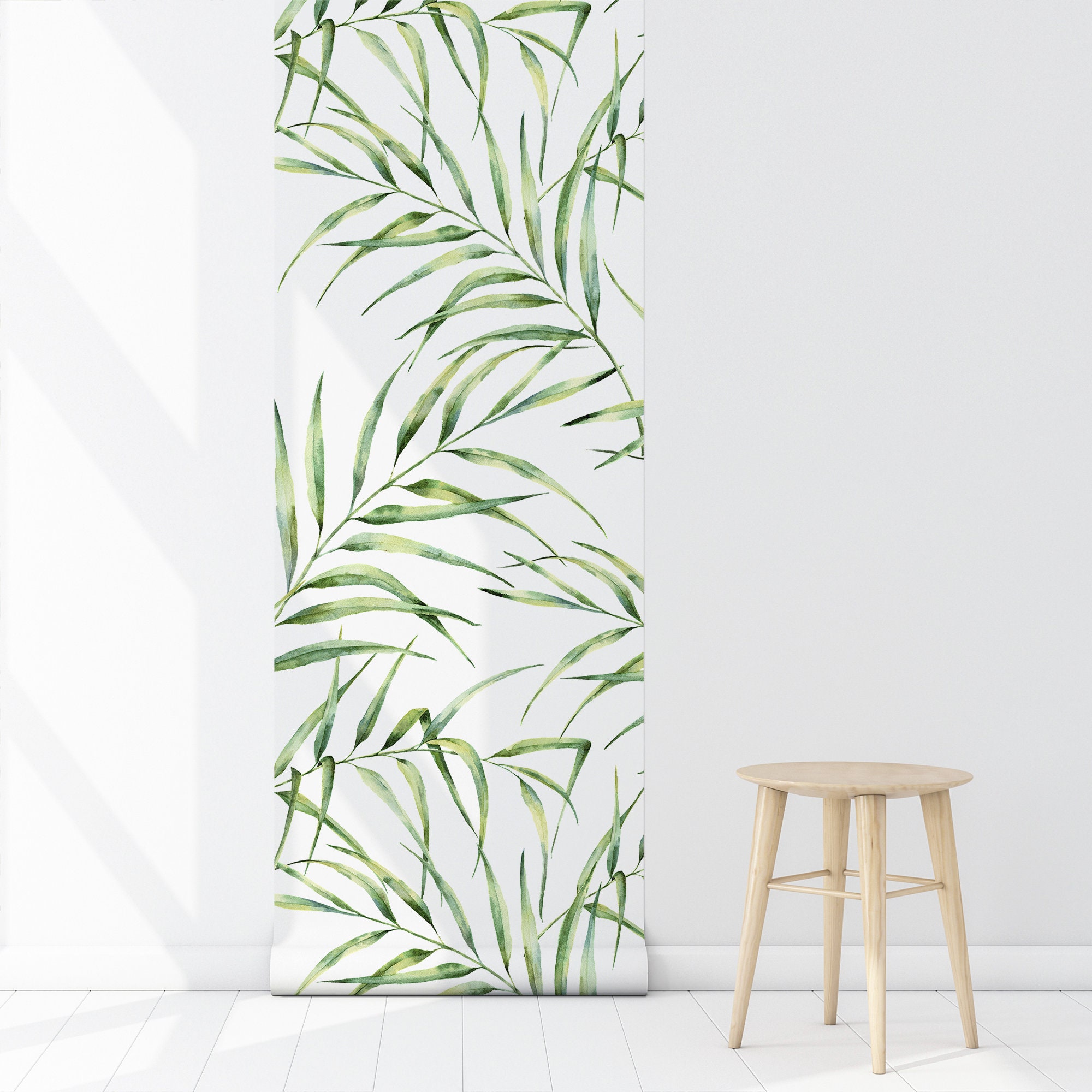 Palm Leaf Peel and Stick Wallpaper Tropical Removable Etsy