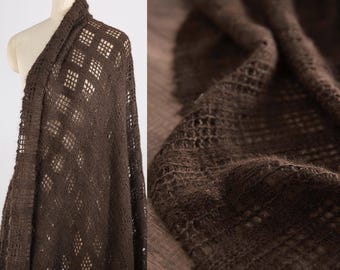 Checkered Knitted Fabric, Openwork Fabric, Yarn-Knitted Fabric, Woven Fabric, Stretch Texture Fabric, Chunky Knit Sweater Fabric, A17-2