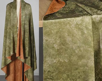 Green Bamboo Pattern Fabric, Subtle Pattern Fabric, Silk Satin, Double-Sided Printed Fabric, Cheongsam Fabric, Chinese-Style Fabric, A20