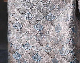 Fan-Shaped Jacquard Fabric, Dragon Fish Scale Pattern Fabric, Shimmer Fabric, Qipao Fabric, Artistic Chinese Style Texture Fabric, A42-1