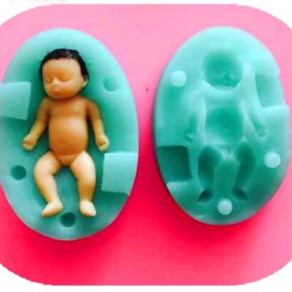 DIY 3d Baby Silicone Mold Fondant Cake Silicon Mold Cake Decoration silica gel Mold Sleeping Baby Mould F1873