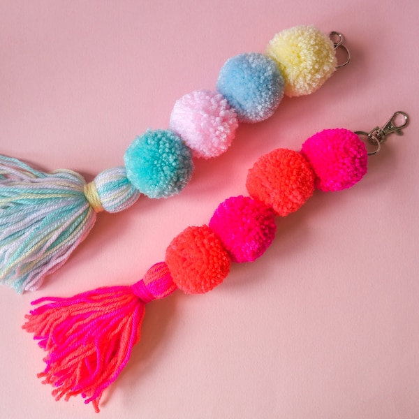 Pom Pom Keyring Etsy UK