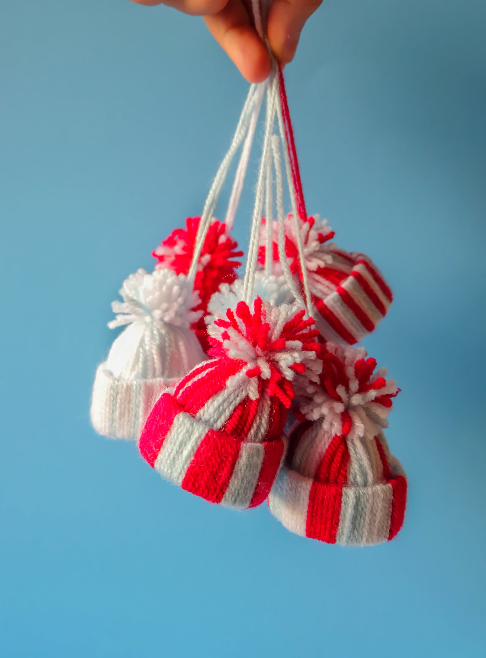 Handmade Wool Bobble Hat Christmas Tree Ornament Decorations Etsy