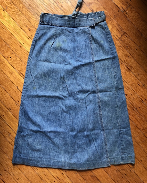 denim wrap skort