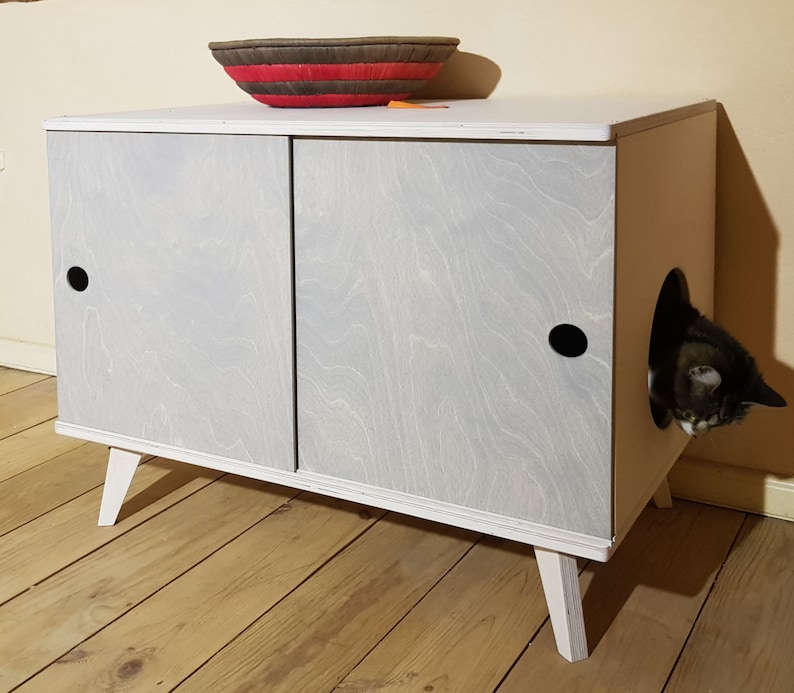 Sliding Door Cat Litter Box Furniture L Cat Litter Box Etsy