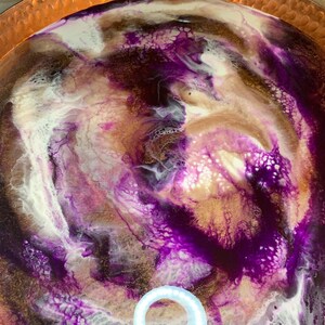 Bronze Purple/White Metal Decorative Resin Tray