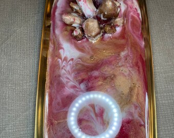 Red and Gold Resin Ring/Jewelry Dish