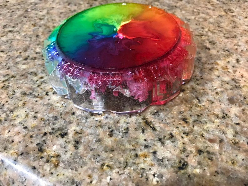 Original Rainbow Resin Ashtray Etsy
