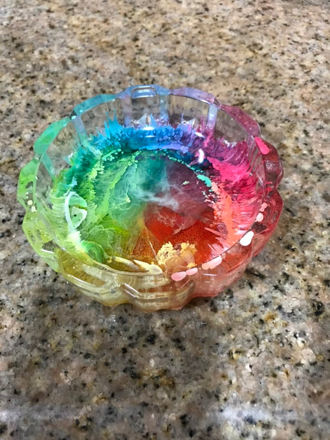 Original Rainbow Resin Ashtray Etsy