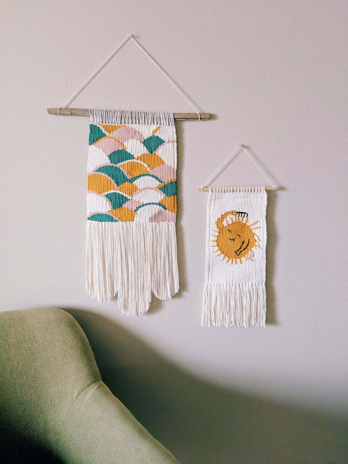 Gumdrops Colorful Woven Wall Hanging, Home Decor, Tapestry Weaving