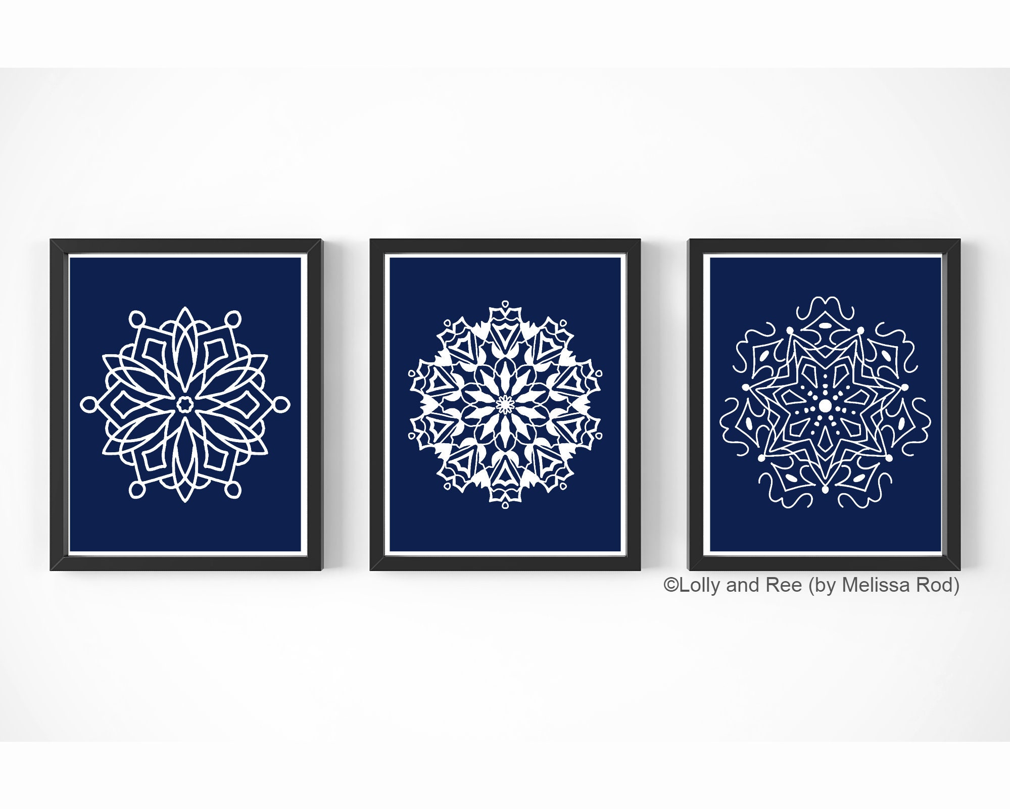Navy Blue Wall Art Decor 11x14 Printable Art Set of 3 Etsy