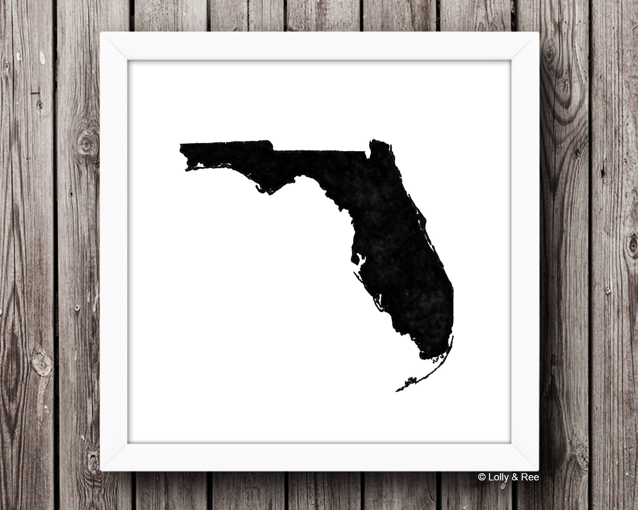 Printable Black and White Florida Wall Art | Etsy
