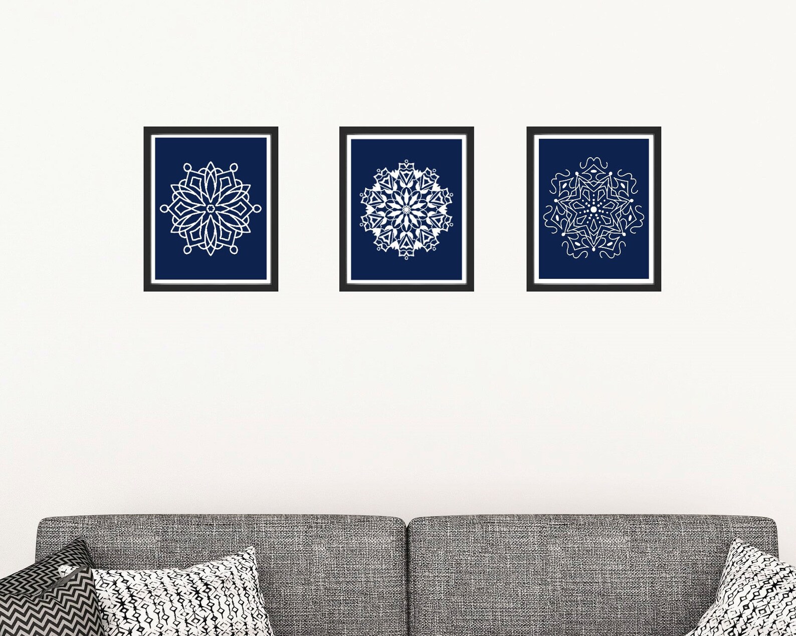 Navy Blue Wall Art Decor 11x14 Printable Art Set of 3 Etsy