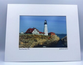 Portland Maine "Portland Head Lighthouse"  Matted Print