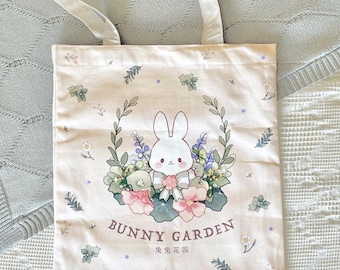 Bunny Greens Tote - Lined Canvas Bag