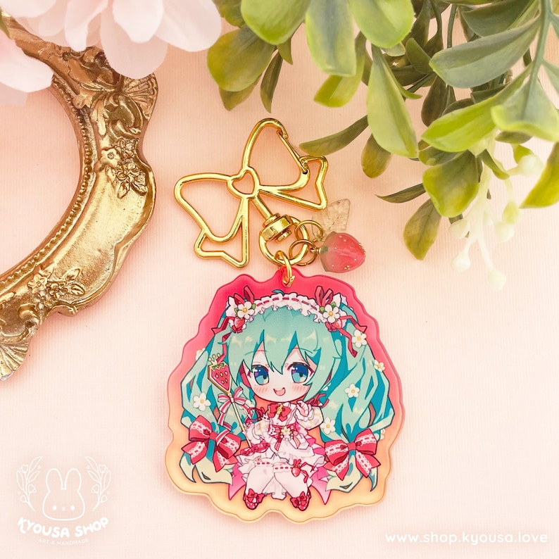Erdbeere Hatsune Miku Keychain / Charme Bild 1