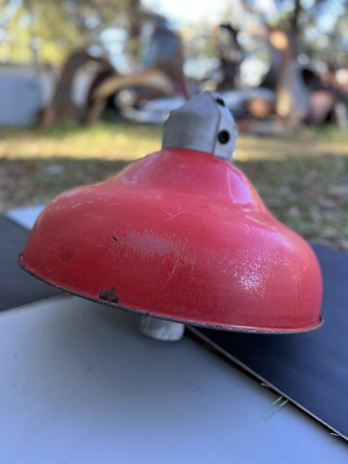 Vintage Gas Pump Station Light Lamp Shade Stonco Porcelain - Etsy