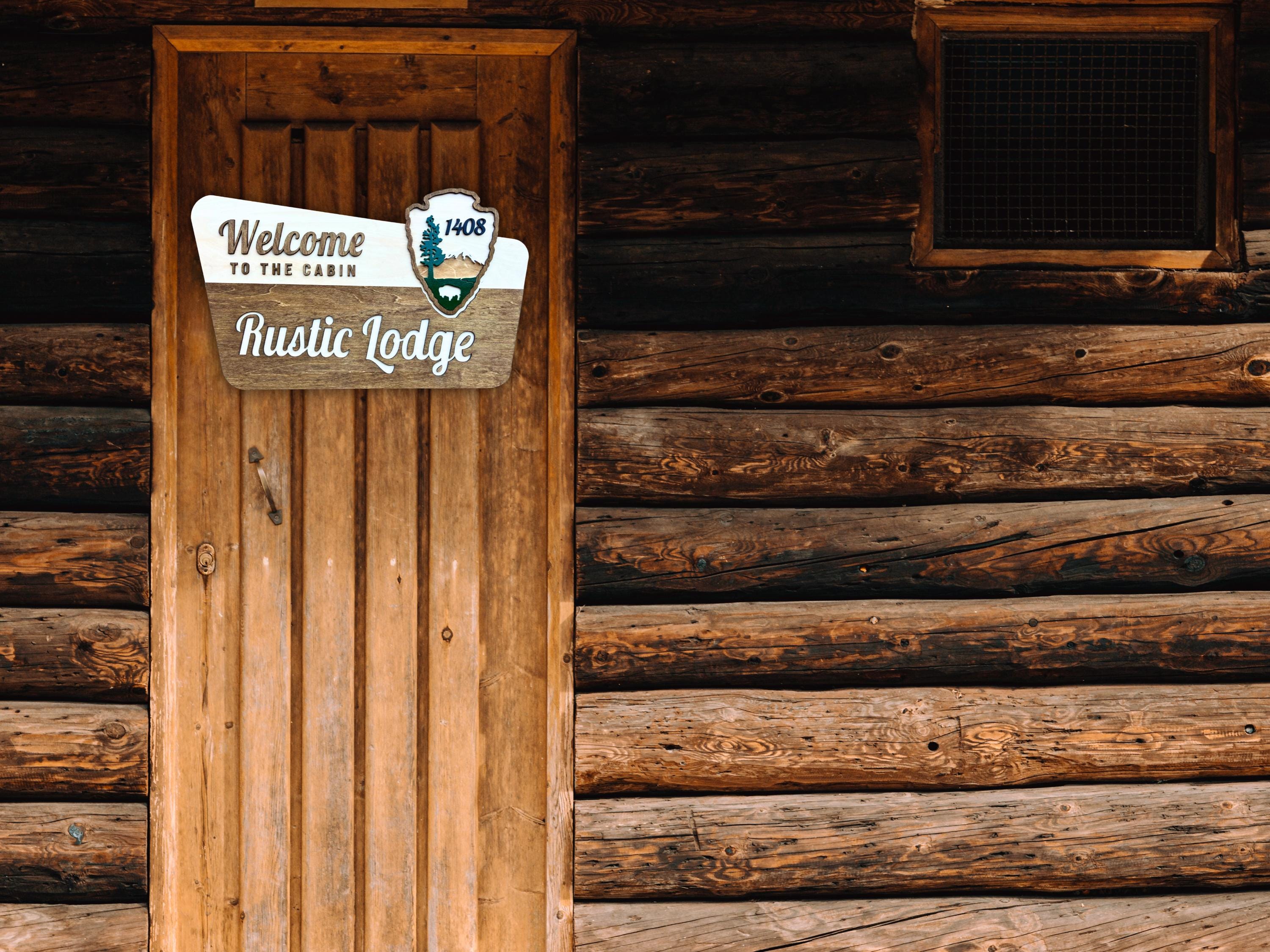 Rustic Cabin Address Sign, Personalized Outdoor Home Name Sign, Custom ...