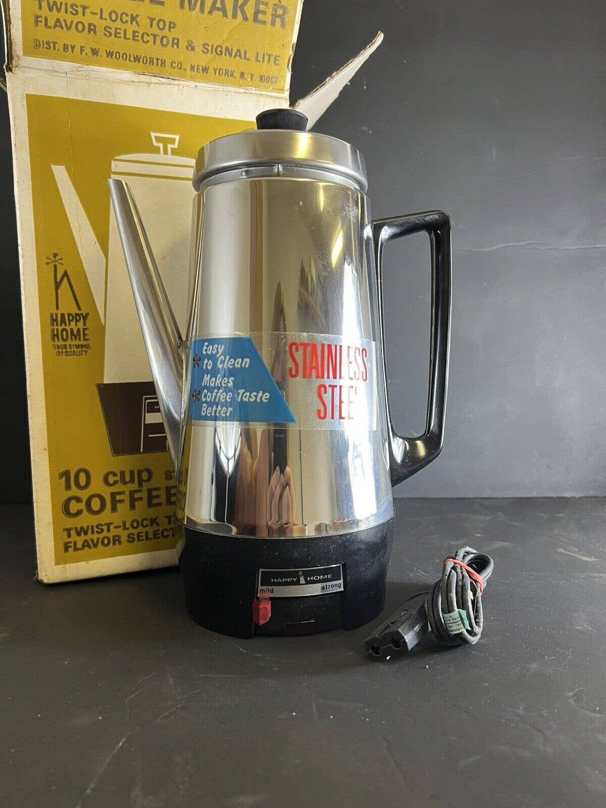 Vintage Woolworth 10 Cup Coffee Maker 70s Stainless Steel New Etsy