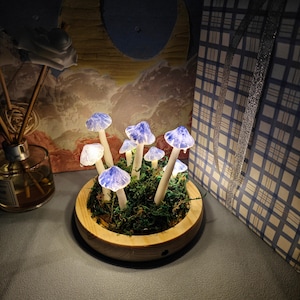 Blaue Pilz Lampe/Waldblauer Pilz/Pilz Dekor/süsses Retro Pilz Nachtlicht/handgemachte Geschenke/Weihnachtsgeschenke
