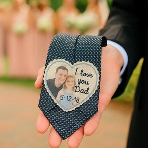 Custom Portrait. Father of the Bride. Father of the Bride gift. Gift for Dad. Tie Patch. Mens tie. Hand Stitched Wedding Tie Patch.