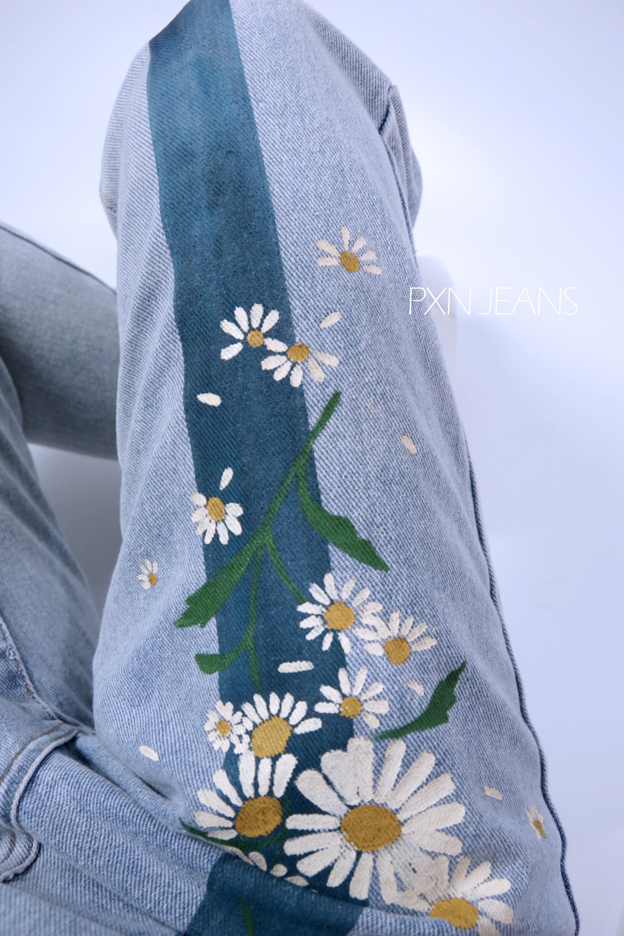 Daisy painted best sale jeans