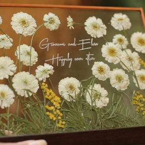 Pressed Flowers, Large Pressed Flower,Custom Pressed Flower Frame - Wedding Flowers or Other Event Flowers.