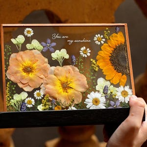 Pressed Flowers, Large Pressed Flower,Custom Pressed Flower Frame - Wedding Flowers or Other Event Flowers.
