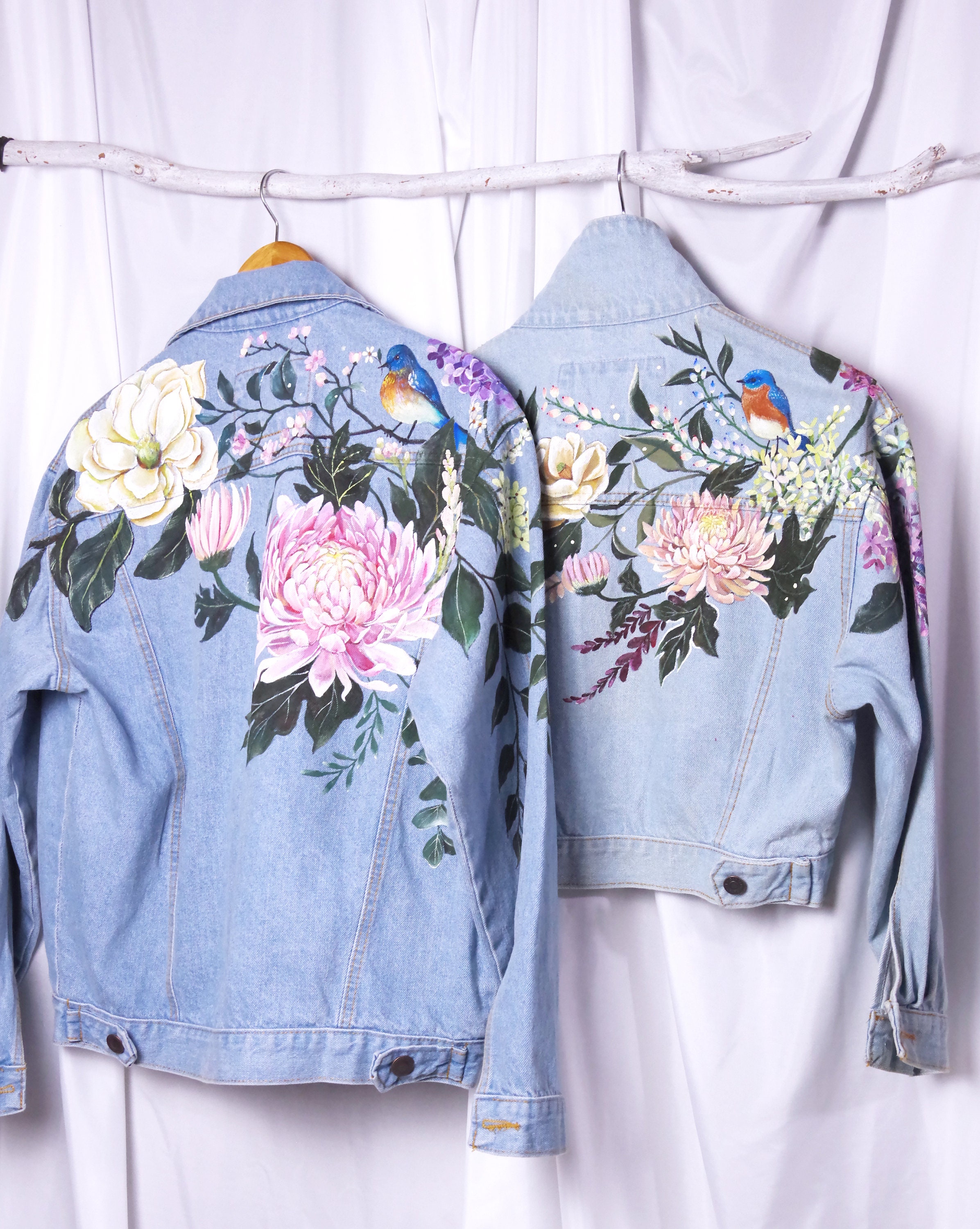 【VETEZE】24SS★ Flower Denim Jacket Embroidered Flower Girl Jean Jacket | David's Bridal