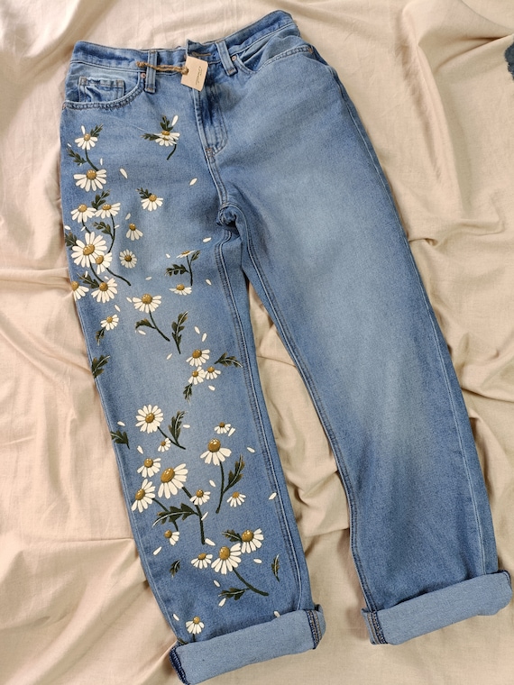 Denim Flower Leggings