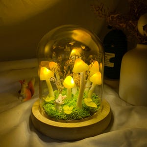 Enchanted Forest Night Light | Unique Mushroom Lamp Featuring Deer - Cozy Forest Home Decor - Unique Gift Elegant Home Decor