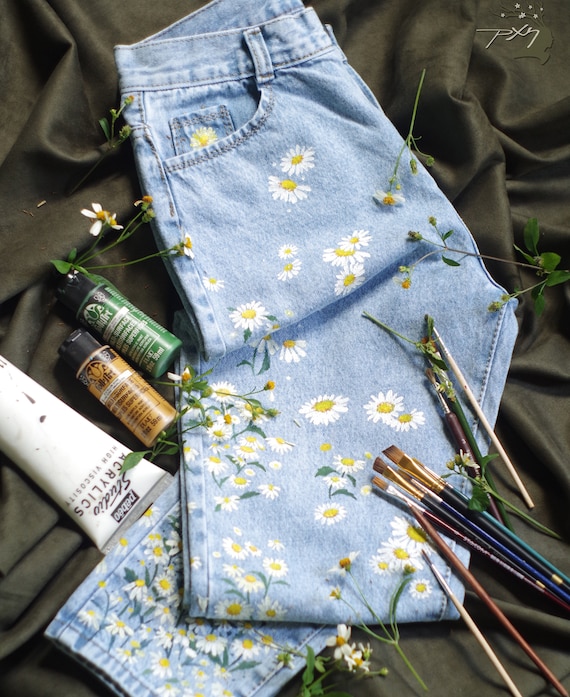 Painted Jeans Floral Be Amazing -