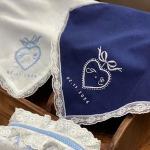 Custom Embroidered Handkerchiefs, Personalized Linen Embroidered Handkerchief, Wild Flower Handkerchief, Hand Embroidery, Wedding Gift
