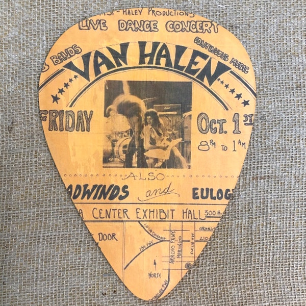 Van Halen jumbo guitar pick wall art